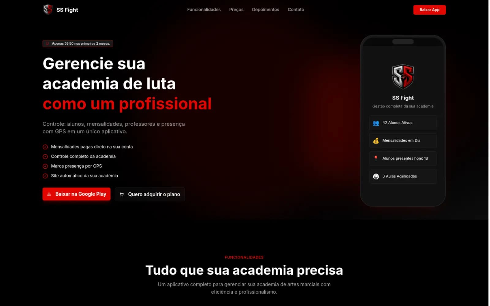 SS Fight — Gestão de academias de artes marciais
